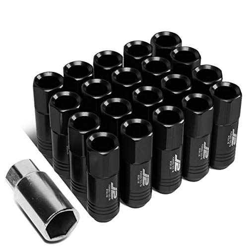 【中古】【未使用・未開封品】J2 Engineering 7075 アルミニウムブラック M12 x 1.5 20個 L: 60mm オープンエンドラグナット ソケットアダプター付き｜AJIMURA-SHOP