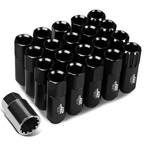 【中古】【未使用・未開封品】J2 Engineering 7075 アルミニウムブラック M12 x 1.5 16個 L: 60mm オープンエンドラグナット 4個ロック+キー付き
