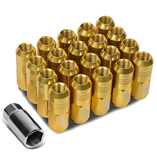 【中古】【未使用・未開封品】J2 Engineering 7075 アルミニウムゴールド M12 x 1.5 20個 L: 50mm クローズエンドラグナット ソケットアダプター付き