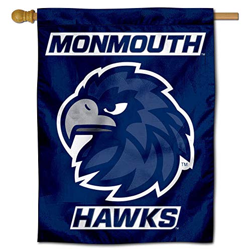 【中古】【未使用・未開封品】College Flags and Banners Co. Monmouth Hawks 両面 ハウスフラッグ