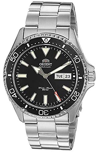 【中古】【未使用・未開封品】Orient メンズ Kamasu ステンレススチール 日本製自動ダイビングウォッチ, ブラック - メタルブレスレット。, 41.8 mm, ダイビングウォッチ。|AJIMURA-SHOP