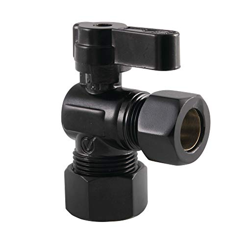 【中古】【未使用・未開封品】Kingston Brass KF5440MB 5/8インチ X 1/2インチ OD Comp Angle Stop Valve マットブラック|AJIMURA-SHOP