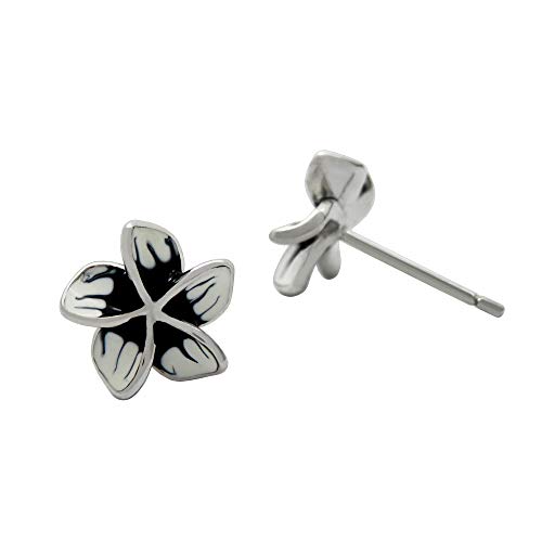 【中古】【未使用・未開封品】Zhang Trading スターリングシルバー ビンテージ ブラック 梅の花/花 スタッドピアス ブラック|AJIMURA-SHOP
