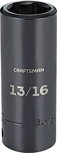 【中古】【未使用・未開封品】CRAFTSMAN Deep Impact Socket, SAE, 1/2-Inch Drive, 13/16-Inch (CMMT16062),Black Oxide