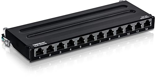 【中古】【未使用・未開封品】TRENDnet 12-Port Cat6A Shielded Wall Mount Patch Panel, 1000BASE-T / 10GBASE-T Support, Wall mounting Options, Compatible with cat5e, c