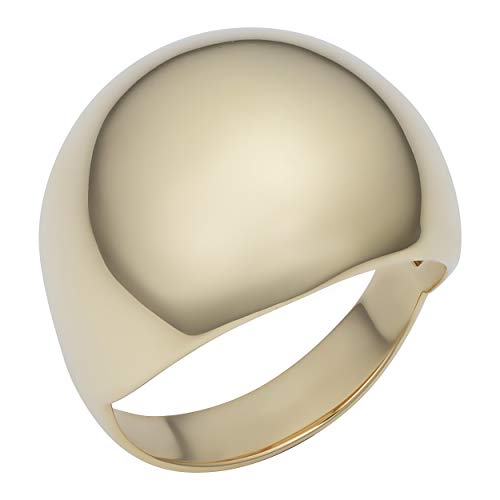 【中古】【未当て嵌める・未開封品】Kooljewelry 14K黄色ゴールド ポリッシュドドームリング(18.5粍)