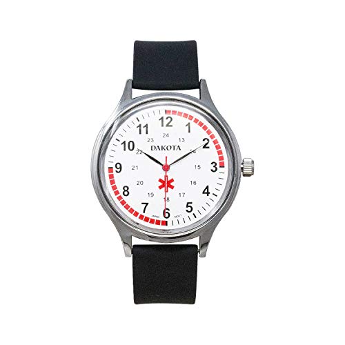 【中古】【未使用・未開封品】Dakota 53753 メンズ ステンレススチール 大きな顔 看護師 防水 お手入れ簡単 ブラックシリコンバンド付き - 看護師 救急士 医師 医療現場 (直径