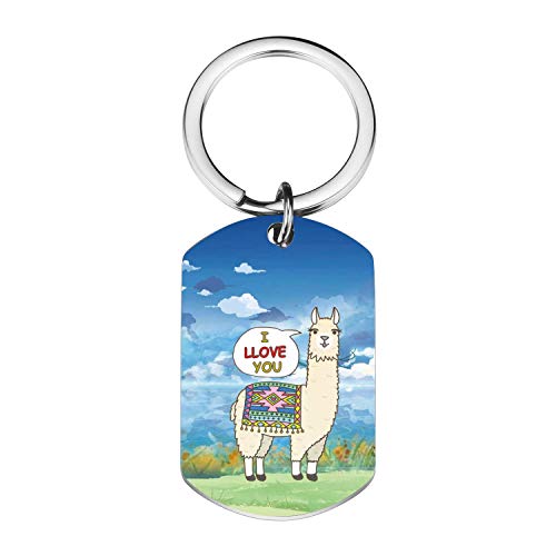 【中古】【未使用・未開封品】ラマ 恋人 ギフト ラマ キーホルダー 面白い ラマ I Love You ギフト アルパカ ラブ キーチェーン 親友 ボーイフレンドに