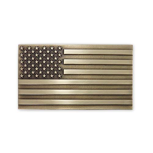 【中古】【未当て嵌める・未開封品】インディアナ 金属元素手工芸品 亜米利加軍旗ソリッドブラス 胴締めバックル 亜米利加製
