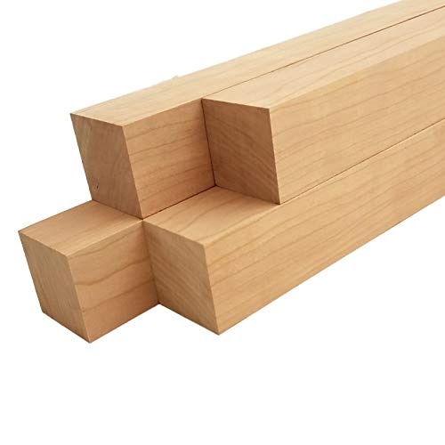 【中古】【未使用・未開封品】チェリー材木 正方形 回転ブランク 2インチ x 2インチ (4個) 2" x 2" x 18"|AJIMURA-SHOP