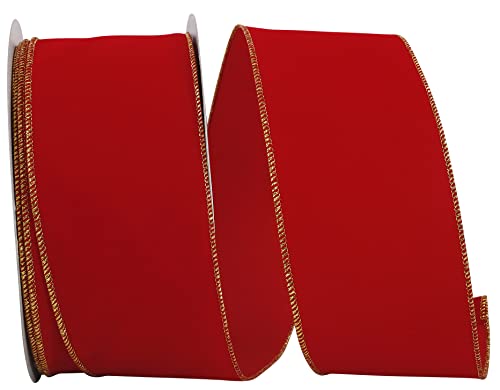 【中古】【未使用・未開封品】Reliant Ribbon 92270W-994-10K リボン 4インチ&times;50ヤード レッド/ゴールド｜AJIMURA-SHOP