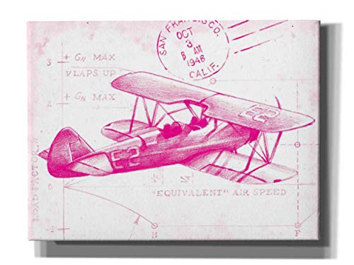 【中古】【未当て嵌める・未開封品】Epic Graffiti Flight Schematic I インチ Pink Giclee キャンバスウォールアート 26in x 18in