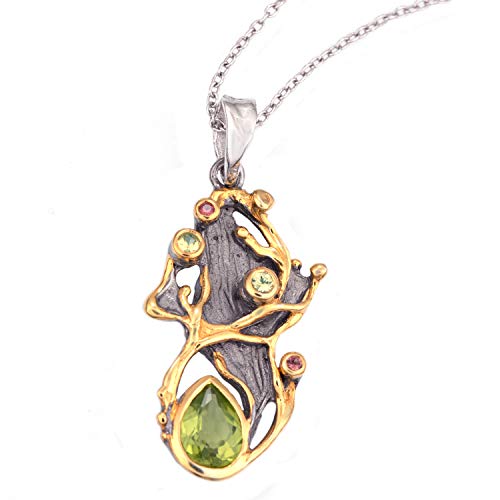 【中古】【未使用・未開封品】Stauer East Of Eden Artisan Collection ペリドット イエローとオレンジサファイアネックレス画像