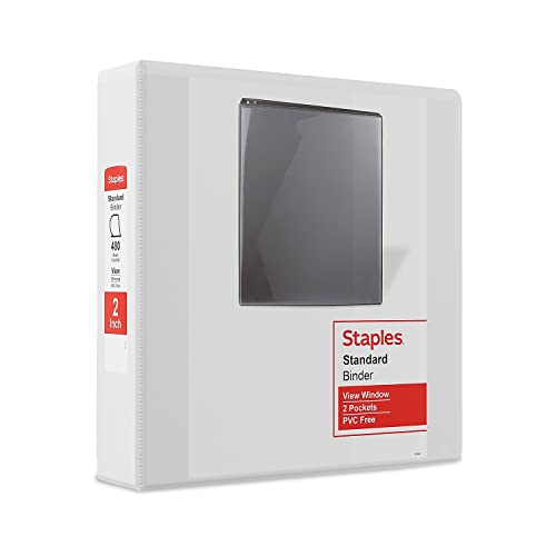 【中古】【未使用・未開封品】Staples 2661486 スタンダード 2インチ 3リングビューバインダー ホワイト 6/カートン (26444CT)