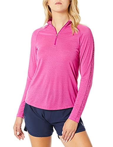 【中古】【未当て嵌める・未開封品】Greg Norman L/s フラウンス付き添い人ルレックス 1/4ジップ モックポロ M 赤いこと