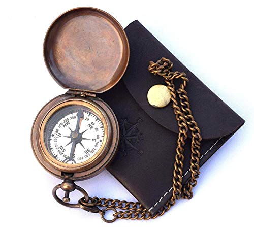 【中古】【未当て嵌める・未開封品】御手々御手伝いさん ノーティカル 金管楽器 うしろ押し開けっ広げ 羅針儀 チェーン店 なめし革入れもの 衣嚢羅針儀 差し上げ物羅針儀 飾り気の無い ヴィンテージ 老人ホーム