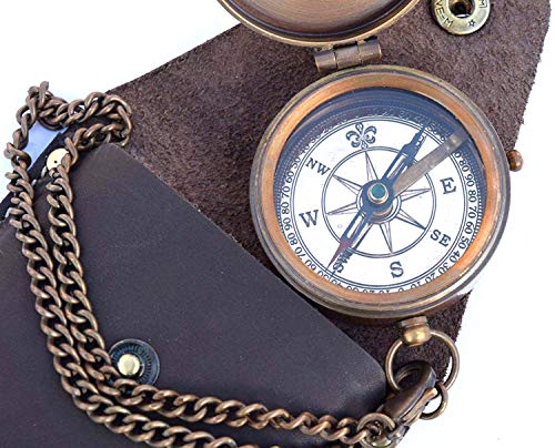 【中古】【未当て嵌める・未開封品】刻みつける能力のあるな羅針儀 航する用衣嚢金管楽器羅針儀 レザーキャリーケース付き添い人 ボーイスカウト羅針儀 イーグルスカウトコンパス パイレーツ羅針儀 キ