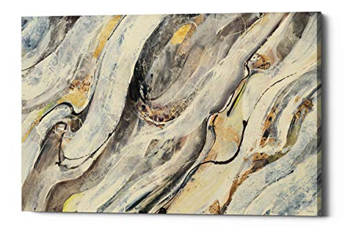 【中古】【未使用・未開封品】Albena Hristova作「Epic Graffiti Golden Falls」ジークレーキャンバスウォールアート 26インチ x 18インチ ゴールド