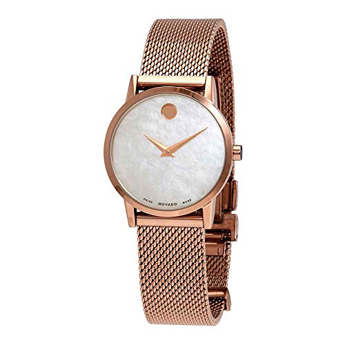 【中古】【未当て嵌める・未開封品】Movado ミュージアムクラシッククォーツムーブメント マザーオブパールダイヤル レディースウォッチ 607352