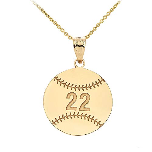 【中古】【未当て嵌める・未開封品】Sports Charms お墨付き 10K 黄色ゴールド パーソナライズ ベイスボール/ソフトボール首飾り あなたの名まえと背番号付き添い人