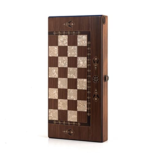 【中古】【未使用・未開封品】ヘレナ ウッドアート クラシック バックギャモンセット - 16インチ ミディアム バックギャモンボード | ウォールナット|AJIMURA-SHOP
