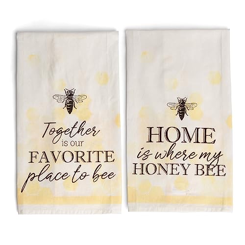 【中古】【未当て嵌める・未開封品】Young\u0027s Together is Favorite Place Home is Where My Honey Bee キッチンティータオル 2枚仕かける その他-家電