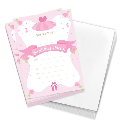 【中古】【未使用・未開封品】バレリーナ 誕生日招待状 招待状 招待状 2枚 (10枚) 封筒付き 男の子 女の子 子供 パーティー (10枚)｜AJIMURA-SHOP