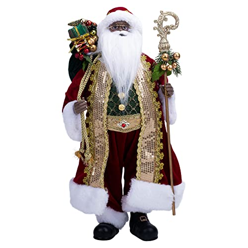 【中古】【未使用・未開封品】Kurt Adler 18インチ Kringle Klaus アフリカ系アメリカ人サンタ