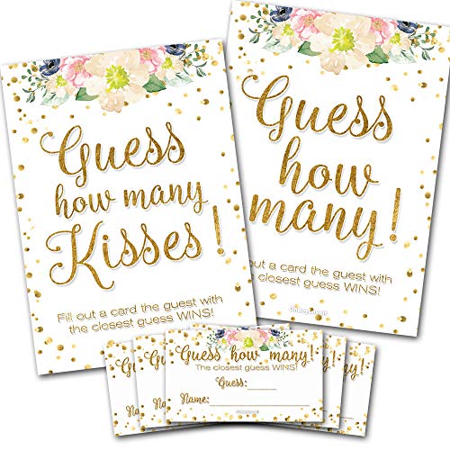 【中古】【未使用・未開封品】Oh Boy Love It Guess How Many Kisses ゲームカード 白と金花柄 カード50枚 両面サイン キャンディ推測ゲーム Kisses for The Soon to be Mrs 11,248円