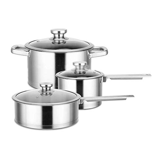 【中古】【未使用・未開封品】AA-Cookware セット CHJTC ステンレススチール スープポット 3ピース ポット キッチン用品 ギフト