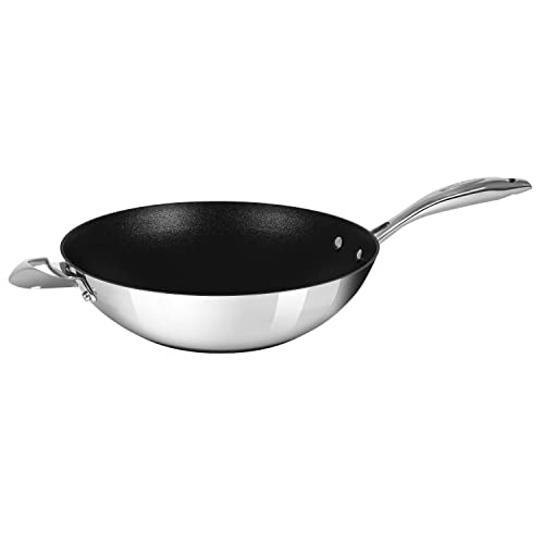 【中古】【未当て嵌める・未開封品】SCANPAN(走査食麺麭) 中華鍋 しろがね色 差しわたし32糎 HaptIQ ウォック 32糎 6001303200
