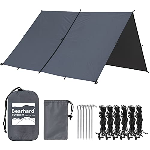 【中古】【未使用・未開封品】Bearhard 防水キャンピングタープ 軽量ハンモック レインフライ UV保護 PU 3000mm防水バックパッキングタープ 10x12フィート 大型テントフットプ｜AJIMURA-SHOP