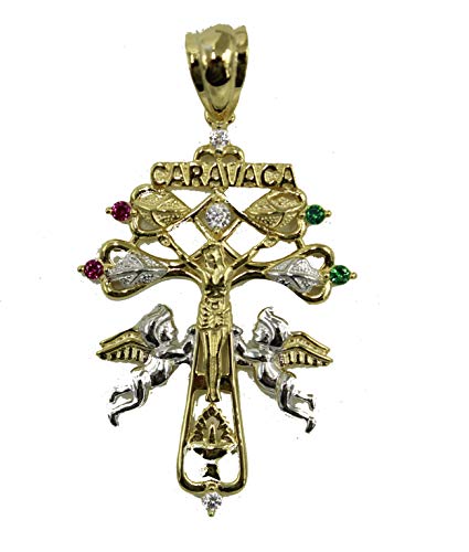 【中古】【未当て嵌める・未開封品】Diamantados of Florida Cruz De Caravaca はりつけ台 18Kゴールドメッキ 3音の高低シャンデリヤ 22inチェーン店付き添い人 カラバカクロス その他-靴