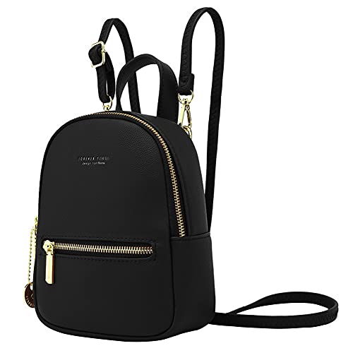 【中古】【未使用・未開封品】Aeeque レディース ミニバックパックパース、レザークロスボディ携帯電話バッグ 小型ショルダーバッグ, ブラック, S, 旅行
