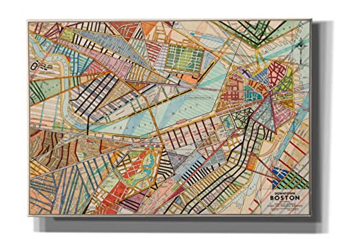 【中古】【未当て嵌める・未開封品】Nikki Galapon Giclee キャンバスウォールアート エピックグラフィティ 「豆の町軍用地図」 26\" x 18\"" ベージュ EPIC-CA18263412"