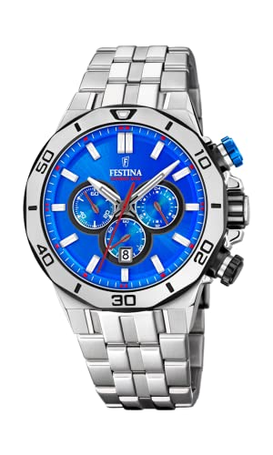 【中古】【未当てはめる・未開封品】Festina Men\u0027s Chrono Bike F20448-2F61 Blue Stainless-Steel Quartz Dress Watch