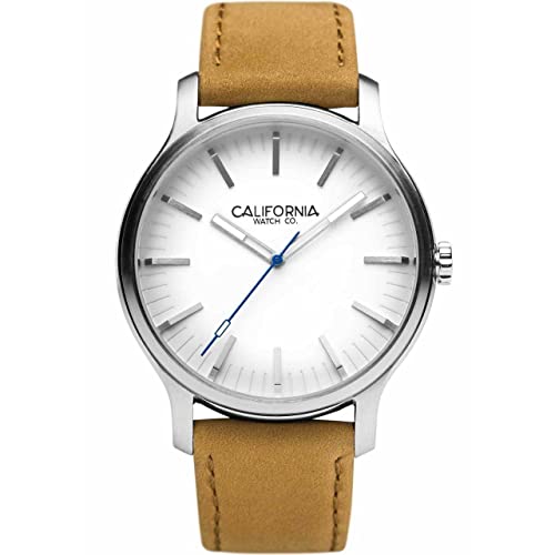 【中古】【未当て嵌める・未開封品】California Watch Co. Laguna 40 なめし革真砂 白いこと