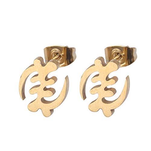 【中古】【未使用・未開封品】ステンレススチール Adinkra Gye Nyame 西アフリカのシンボル デザインイヤリング One Size