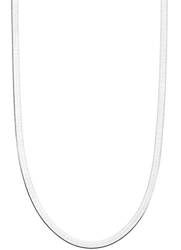 【中古】【未使用・未開封品】Miabella 925 スターリングシルバー イタリア製 ソリッド 3.5mm フレキシブル フラット ヘリンボーン チェーン ネックレス レディース メンズ 16|AJIMURA-SHOP