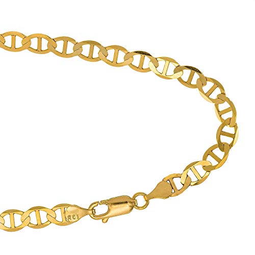 【中古】【未当て嵌める・未開封品】MCS Jewelry 10Kソリッドイエローゴールド 3.2粍 マリナーアンクレット ロブスタークロウクラスプ 2.1g 10in