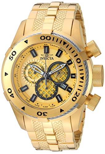 【中古】【未当て嵌める・未開封品】Invicta Men\u0027s Bolt Gold-Tone Steel Bracelet \u0026 Case Swiss Quartz Analog Watch 29745
