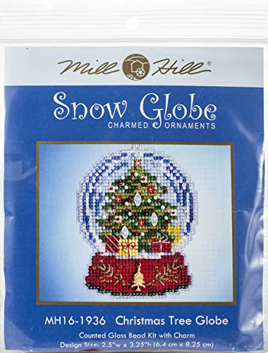 【中古】【未使用・未開封品】クリスマスツリー スノードーム ビーズカウント クロスステッチ チャームオーナメントキット Mill Hill 2019 スノードーム MH161936｜AJIMURA-SHOP