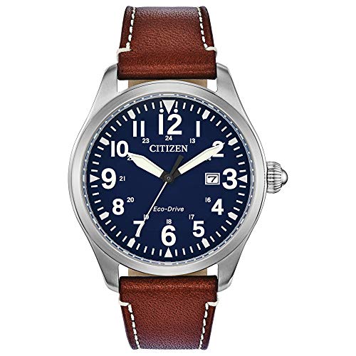 【中古】【未使用・未開封品】【並行輸入品】CITIZEN シチズン エコドライブ チャンドラー BM6838-17L 腕時計 メンズ 逆輸入 ミリタリー アナログ ソーラー ネイビー ブラウン｜AJIMURA-SHOP