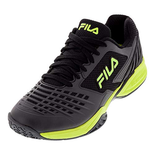 【中古】【未使用・未開封品】Fila Axilus 2 Energized メンズ テニスシューズ (8), ブラック/エボニー/セーフティイエロー。, 24｜AJIMURA-SHOP