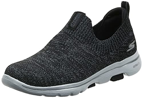 【中古】【未当て嵌める・未開封品】Skechers レディース Go Walk 5-15952 スニーカー, 黒いこと/薄墨色, 24.5