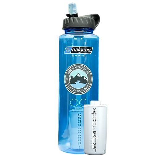 【中古】【未当て嵌める・未開封品】Epic Nalgene OG Grande | 水濾す瓶 | 広口 48薬局衡オンス | 亜米利加製瓶 | 海峡水汚染物質物の99.99%を取りくずす ClCr6 無水亜ヒ酸クロロフォルム