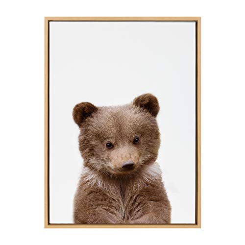 【中古】【未当て嵌める・未開封品】Kate and Laurel Sylvie Baby Bear アニマルプリント すがた絵 ひな形付き添い人キャンバスウォールアート エイミー・ピーターソン作、23x33 ナ