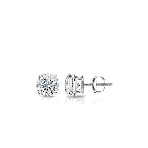 【中古】【未使用・未開封品】Diamond Wish 14Kゴールド人工ダイヤモンドスタッドイヤリング (1/3 cttw, G-H, VS1-VS2) 4本爪バスケット、スクリューバック