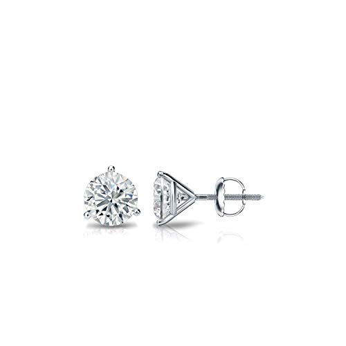 【中古】【未使用・未開封品】Diamond Wish 14Kゴールド ラウンド ラウンド ラウンド ラウンド ダイヤモンド スタッド イヤリング (1カラット G-H VS1-VS2) 3プロング スクリ|AJIMURA-SHOP