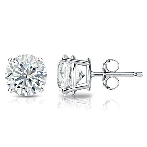 【中古】【未当て嵌める・未開封品】Diamond Wish 14Kゴールド ラウンド 人工 金剛石 スタッドピアス (1/4-1 1/4cttw、E-F、SI1-SI2) 4プロングバスケット うしろ押しうしろ側
